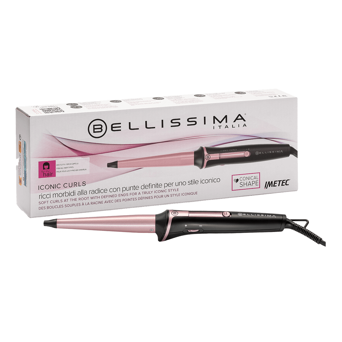 BELLISSIMA Iconic Curls Κωνικό Ψαλίδι με Gloss Ceramic 25mm Μαύρο - 5