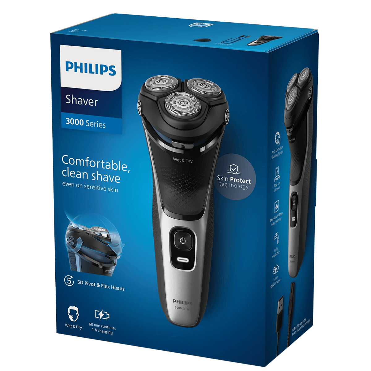 PHILIPS S3143/00 Series 3000 Ξυριστική Μηχανή Ασημί - 4