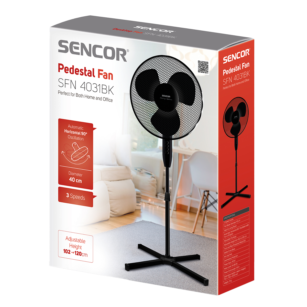 SENCOR SFN 4031BK Ανεμιστήρας Δαπέδου 40W Μαύρο - 2