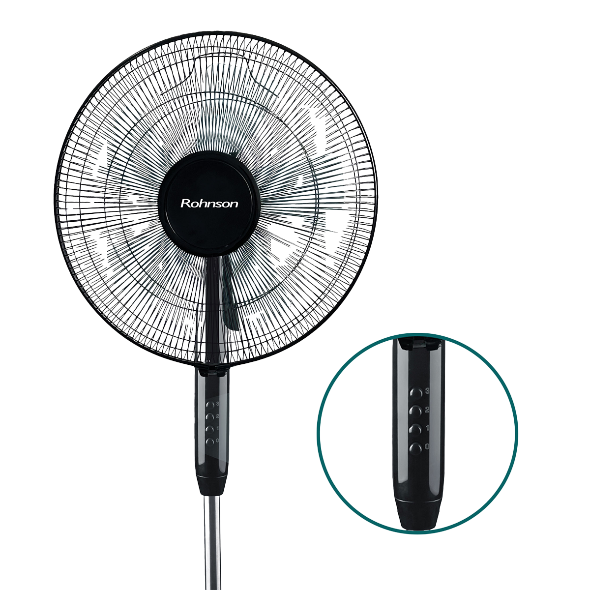 ROHNSON R-8115 Ανεμιστήρας Δαπέδου 45W Μαύρο - 2