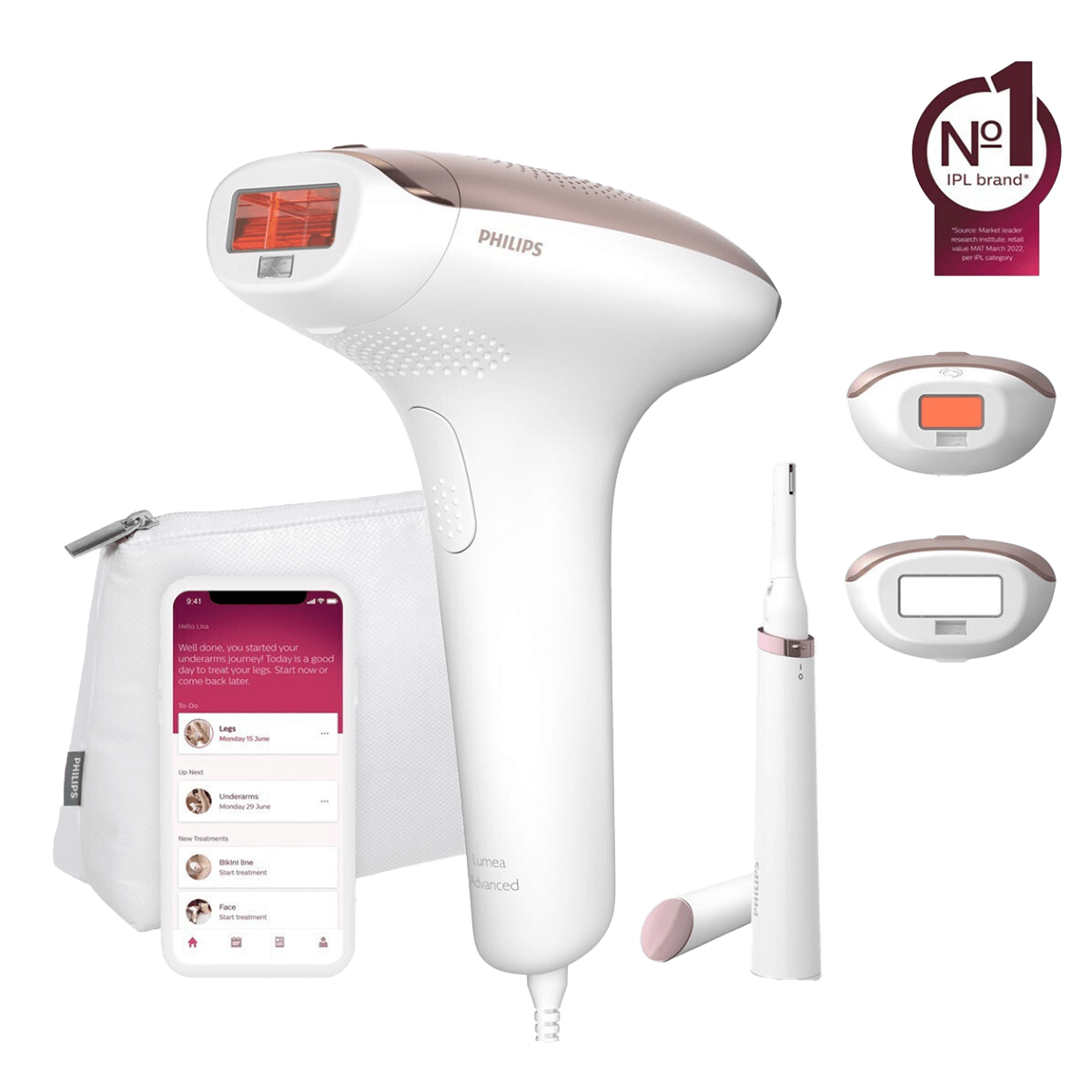 PHILIPS BRI921/00 Lumea IPL Series 7000 Αποτριχωτική Μηχανή & Trimmer Λευκό