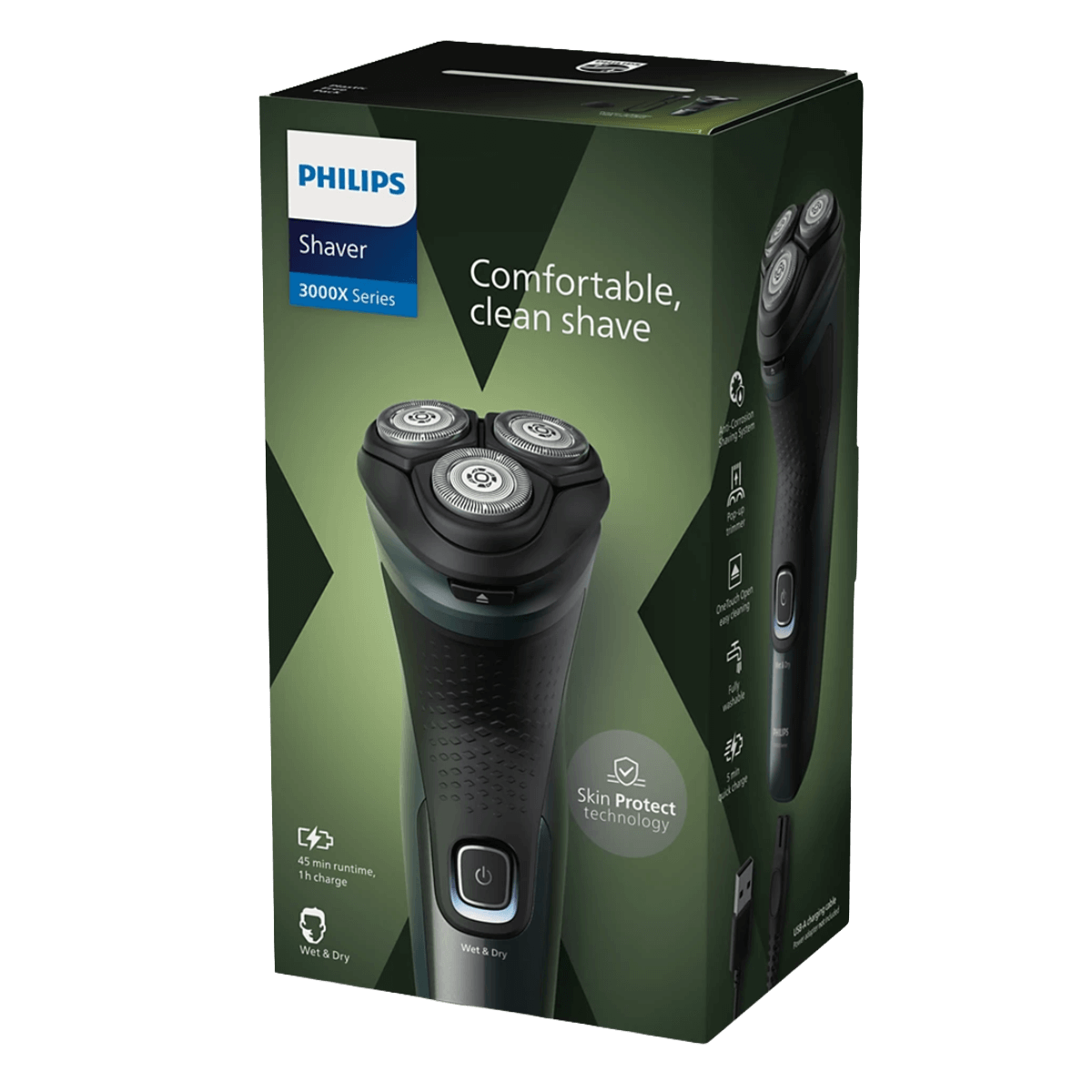 PHILIPS X3052/00 Series 3000X Ξυριστική Μηχανή Πράσινο - 2