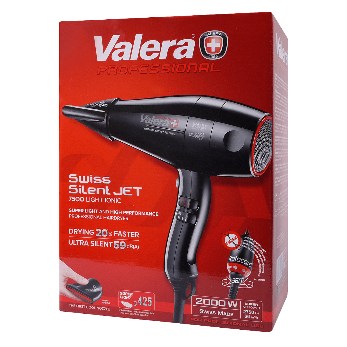 VALERA Swiss Silent Jet 7500 Light Ionic Σεσουάρ Μαλλιών 2000W Μαύρο - 4