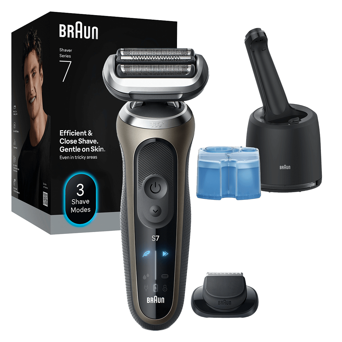 BRAUN 72-C7200cc Series 7 Ξυριστική Μηχανή Προσώπου Γκρι