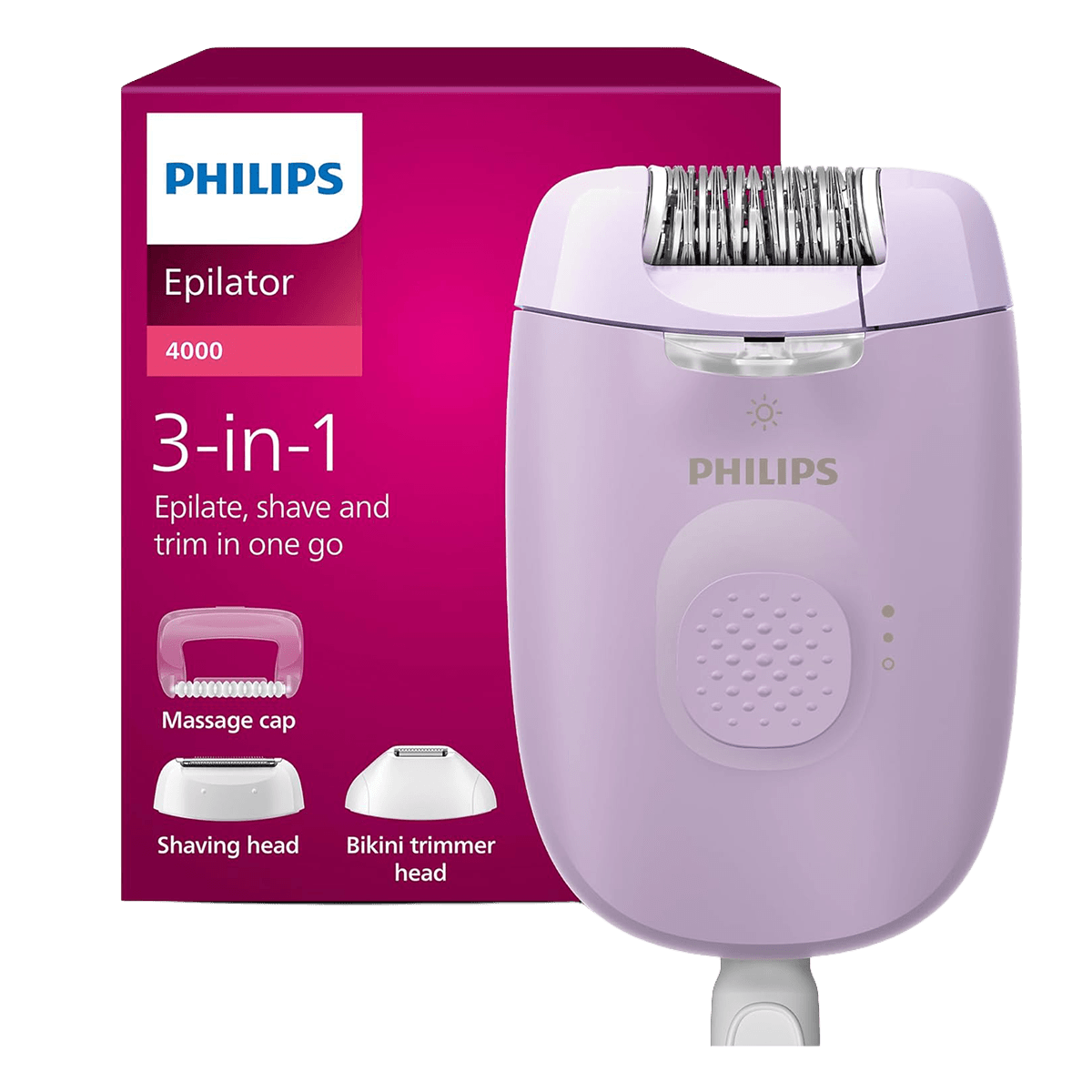 PHILIPS BRE257/00 Epilator Αποτριχωτική Μηχανή Μωβ - 4