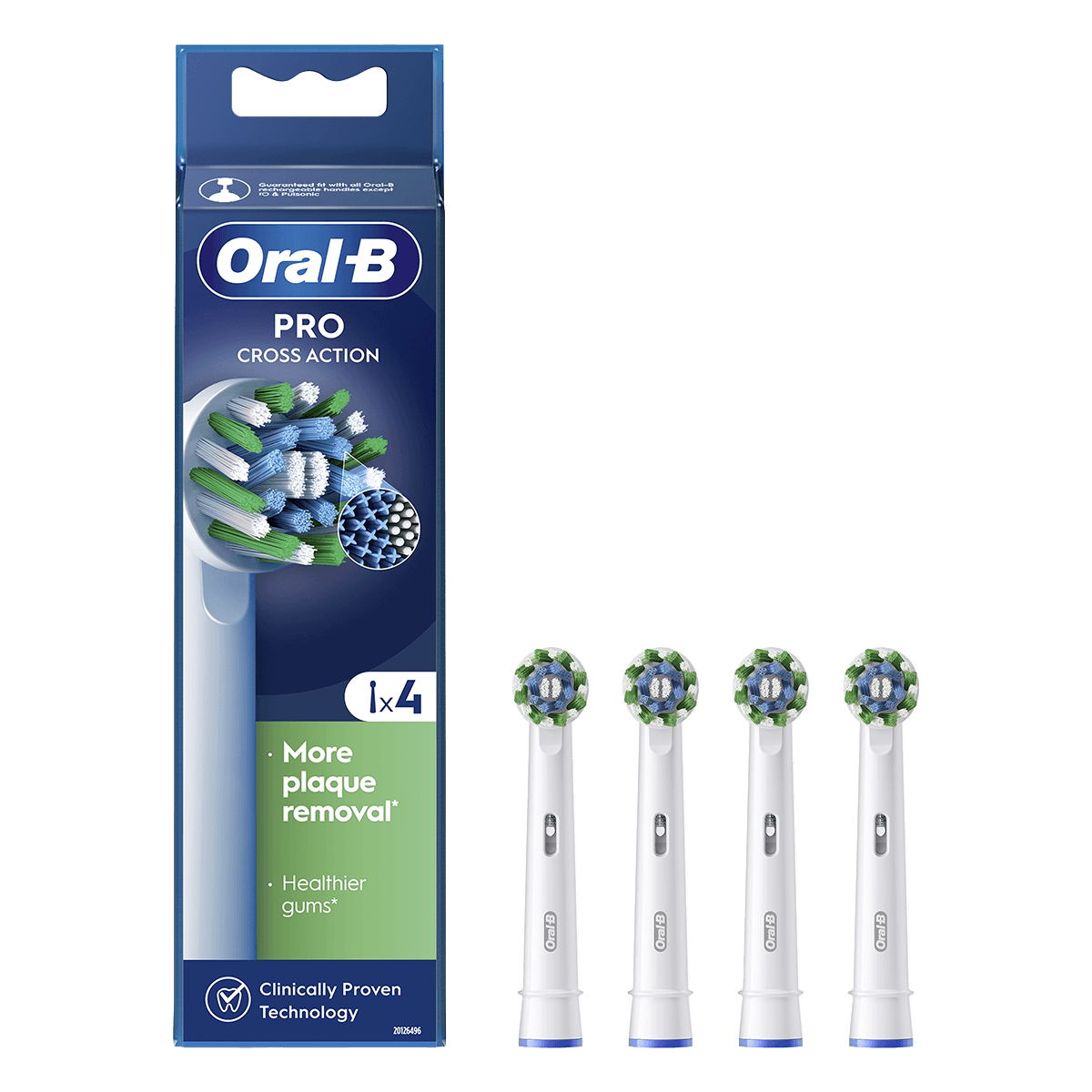 ORAL - B Cross Action Ανταλλακτικές Κεφαλές 4τμχ Λευκό