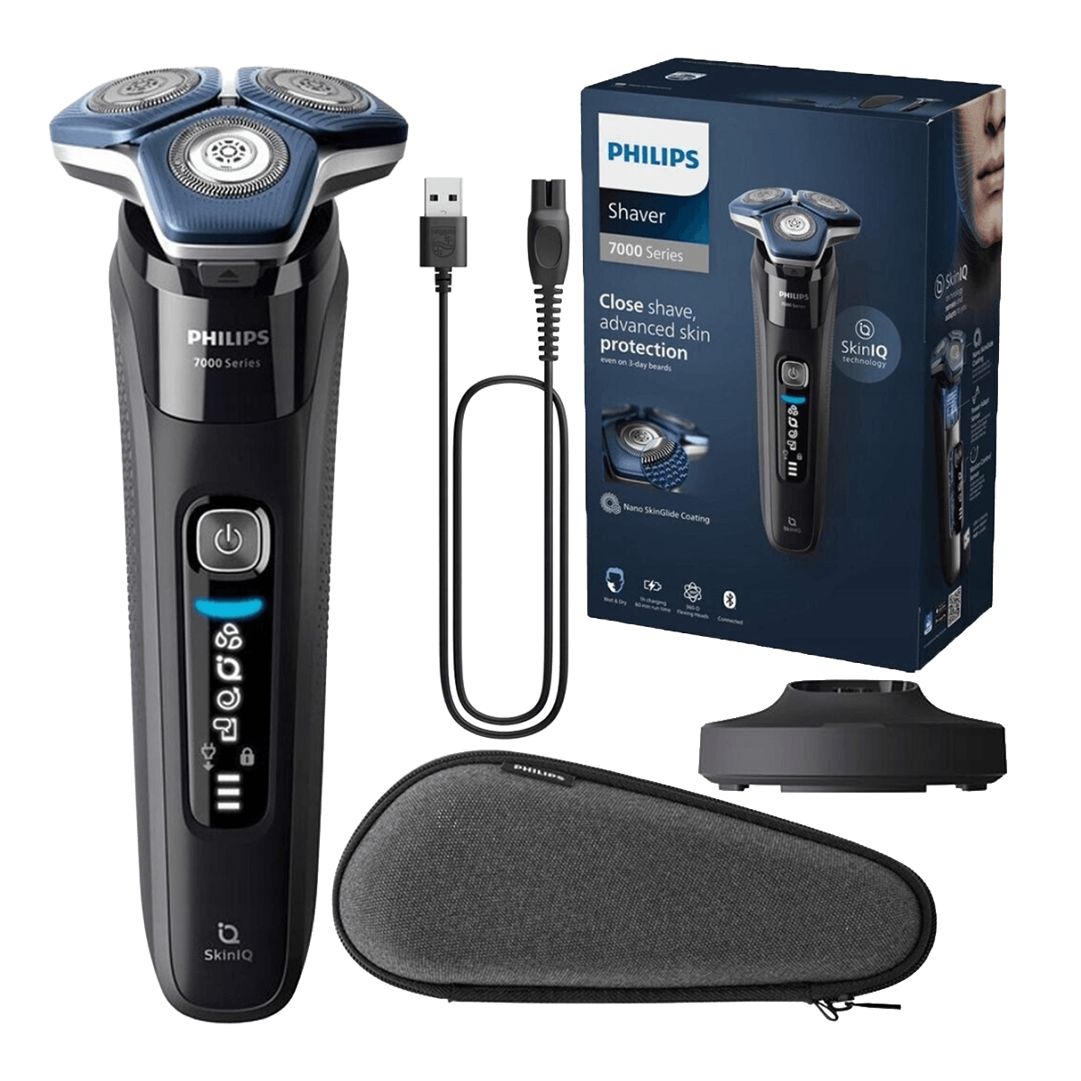 PHILIPS S7886/35 Series 7000 Ηλεκτρική Ξυριστική Μηχανή Wet & Dry Ασημί