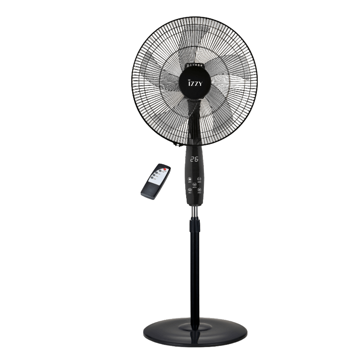 IZZY IZ-9048 Ανεμιστήρας Δαπέδου με Τηλεχειριστήριο 70W Μαύρο