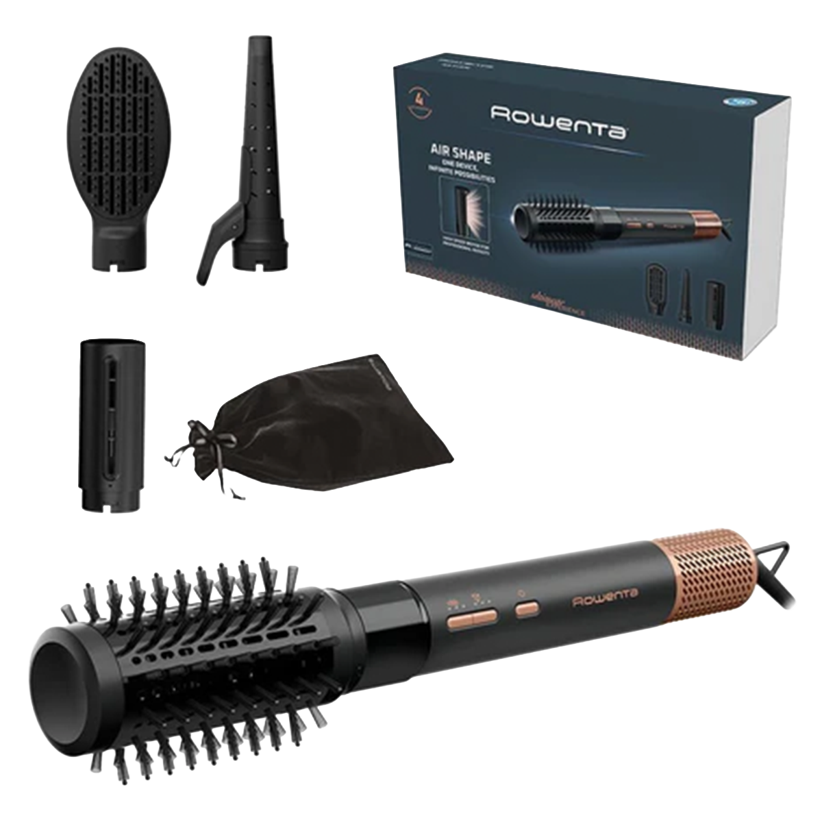 ROWENTA UB9820E0 Air Shape Ηλεκτρική Βούρτσα Μαλλιών Θερμού Αέρα Black - 4