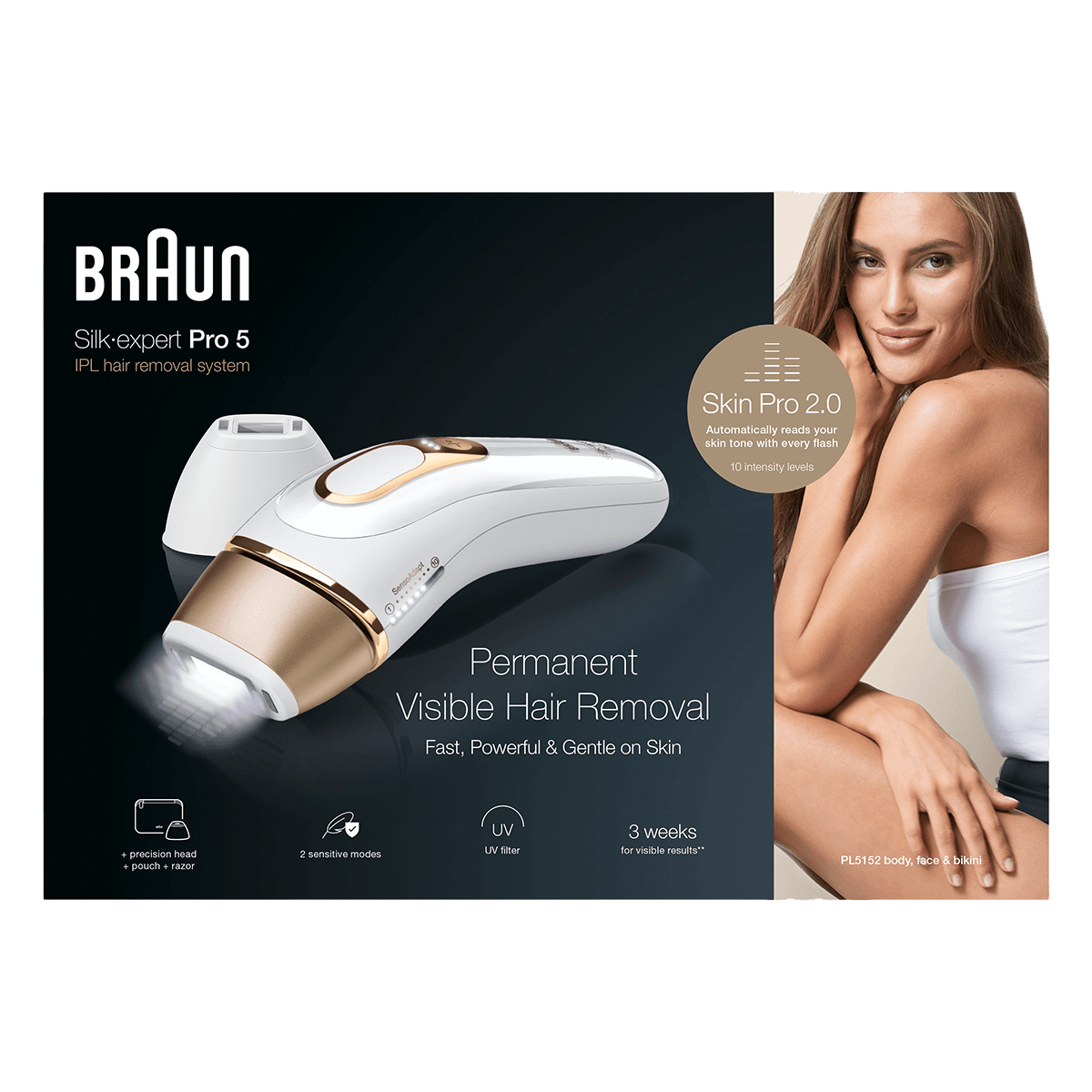 BRAUN PL5152 Silk-Expert Pro 5 Αποτριχωτική Μηχανή Λευκό/ Χρυσό - 4