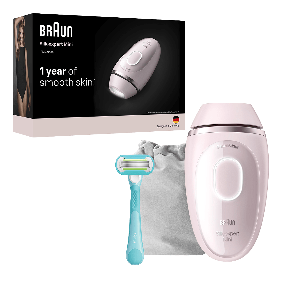 BRAUN PL1111 Silk-expert Mini Αποτριχωτική Μηχανή Ροζ - 2