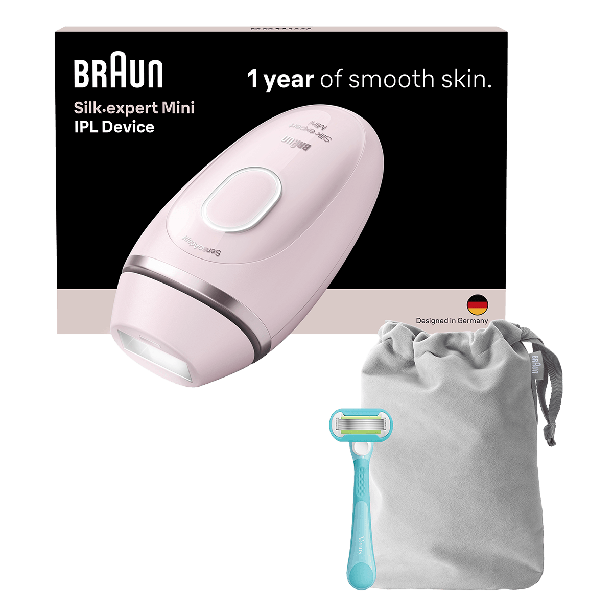 BRAUN PL1111 Silk-expert Mini Αποτριχωτική Μηχανή Ροζ - 3
