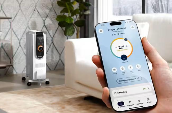 DELONGHI TRD51025 Dragon Connect Καλοριφέρ Λαδιού με Wi-Fi 2500W Λευκό