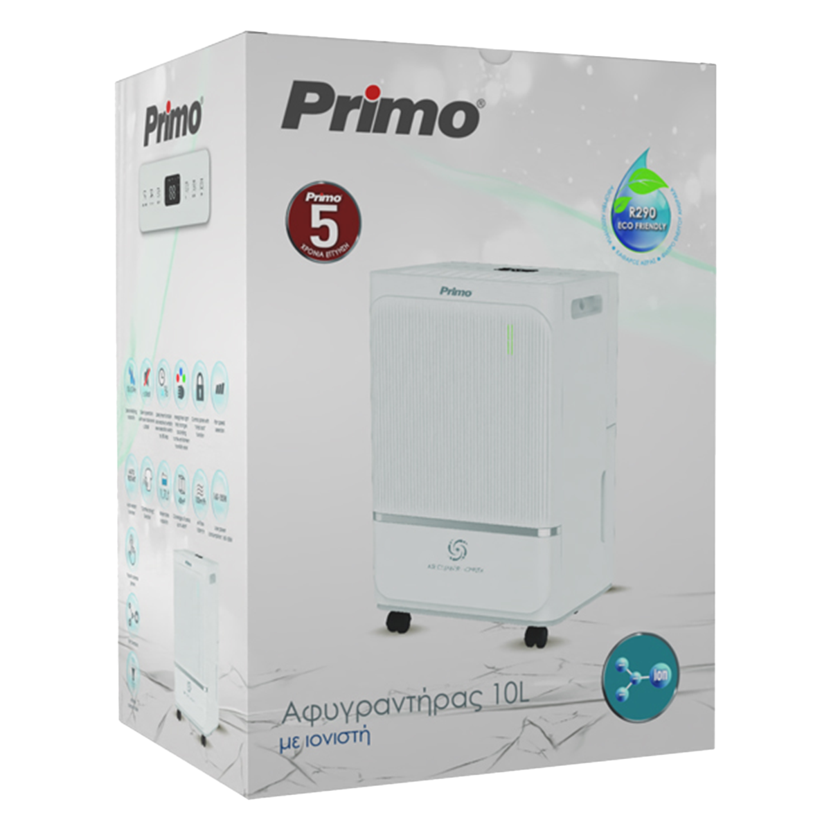 PRIMO PRDH-450023 Αφυγραντήρας με Ιονιστή 10Lt Λευκό - 3