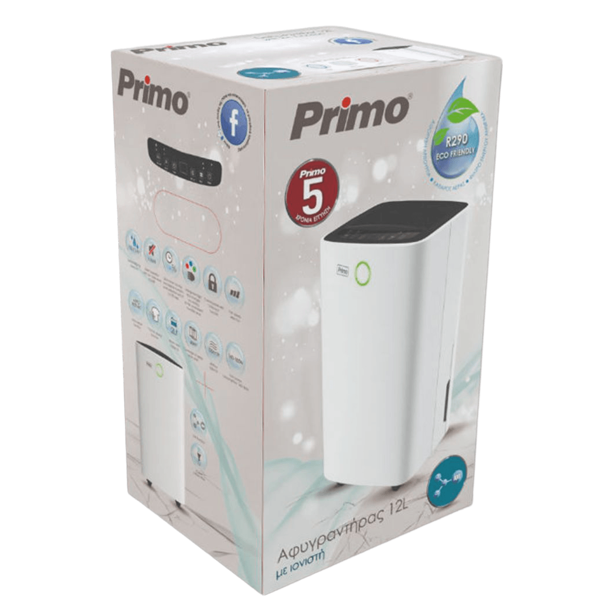 PRIMO PRDH-450003 Αφυγραντήρας με Ιονιστή 12Lt Λευκό - 3