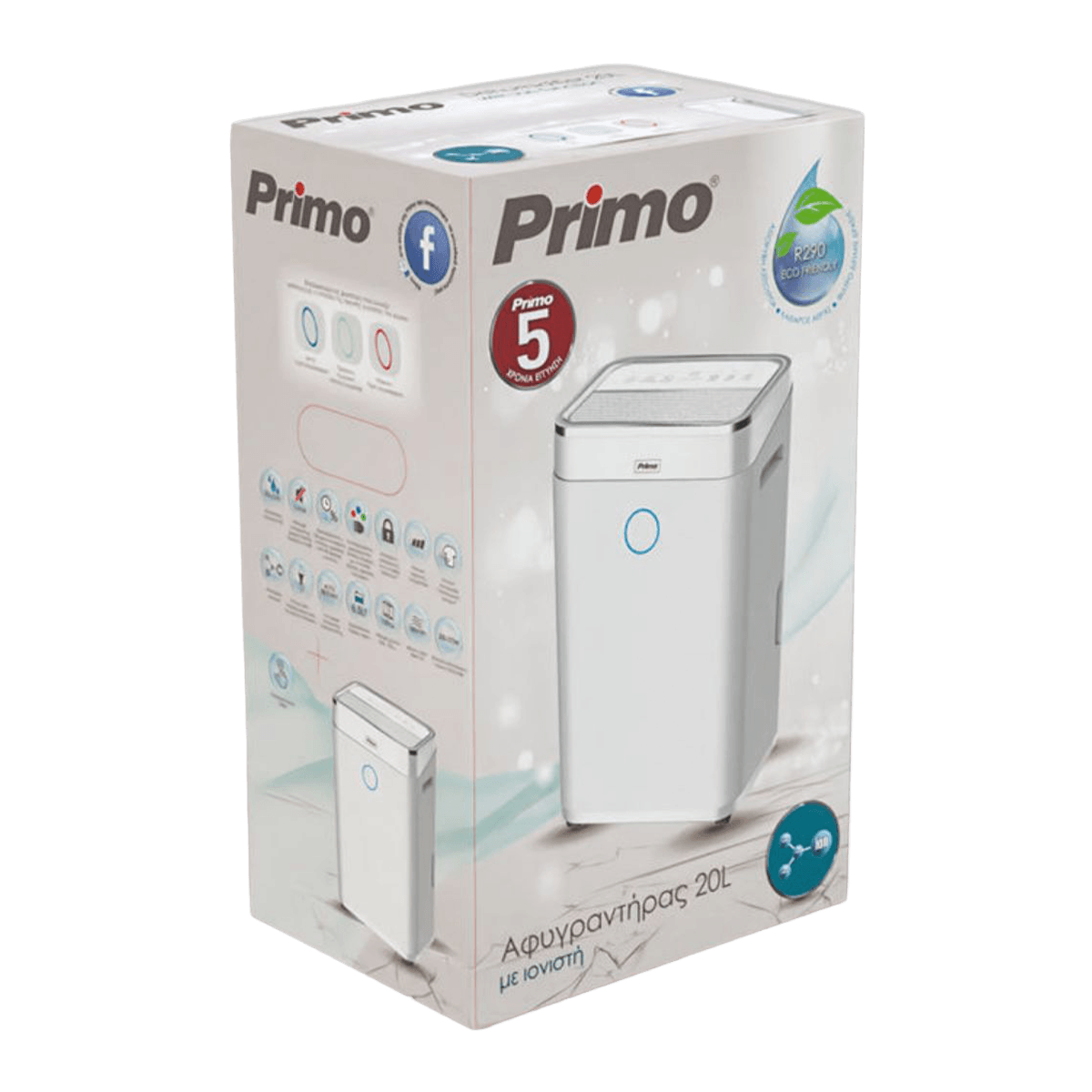 PRIMO PRDH-45007 Αφυγραντήρας με Ιονιστή 20Lt Λευκό - 2