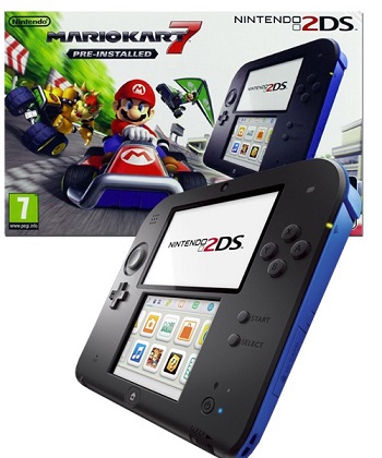 Nintendo 2DS Black & Blue Console with Mario Kart 7 