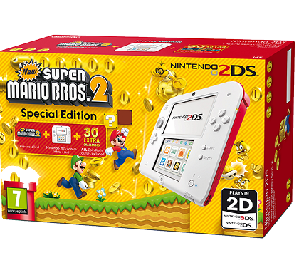 Nintendo 2DS red and white μαζί Νέο Super Mario Bros 2