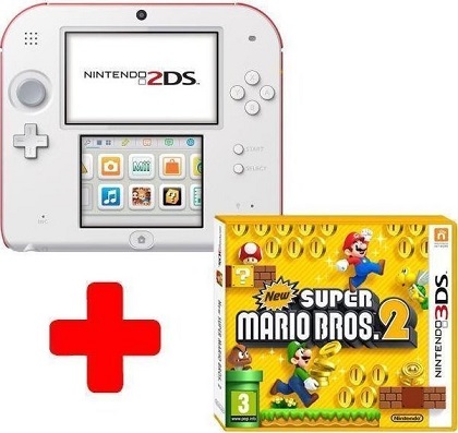 Nintendo 2DS red and white μαζί Νέο Super Mario Bros 2