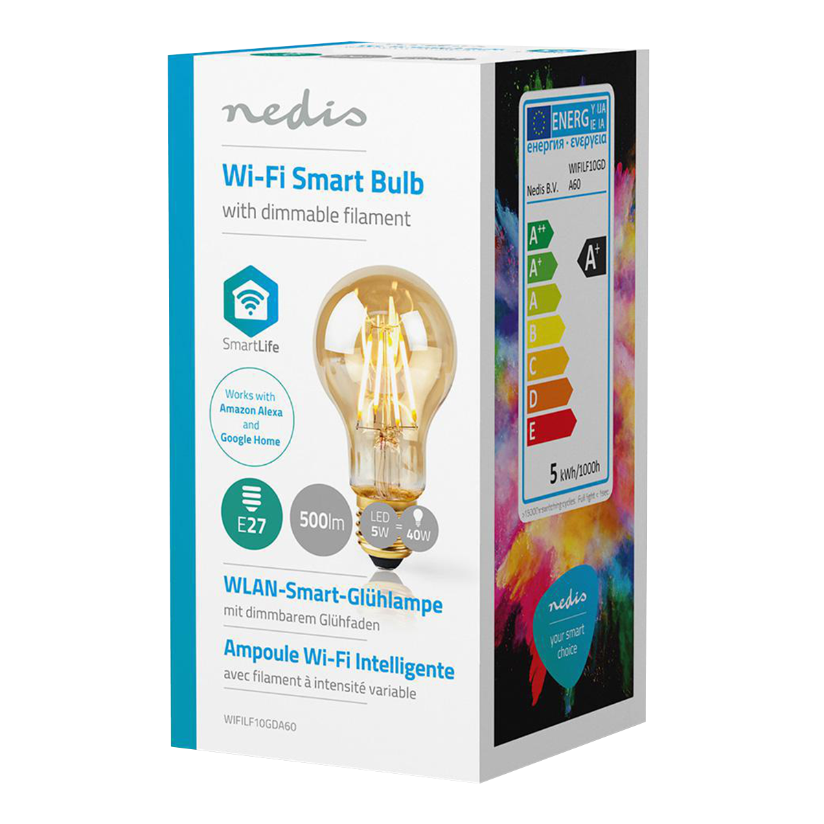 NEDIS έξυπνος λαμπτήρας LED E27 A60 Filament Retro Wi-Fi - 3