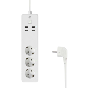 NEDIS έξυπνο πολύπριζο 3 θέσεων και 4 θυρών USB Wi-Fi