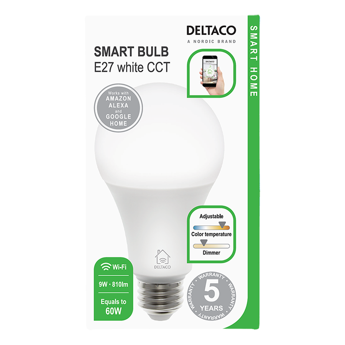 Έξυπνος Λαμπτήρας DELTACO LED E27 SH-LE27W Wi-Fi - 3