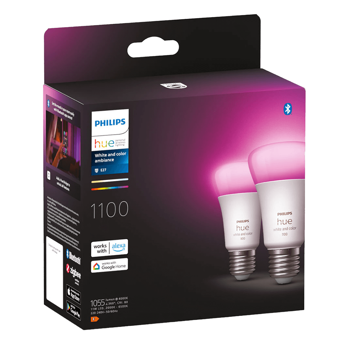 PHILIPS Hue White & Color Ambiance έξυπνος λαμπτήρας E27 A60 9W (2 Τεμάχια) - 4
