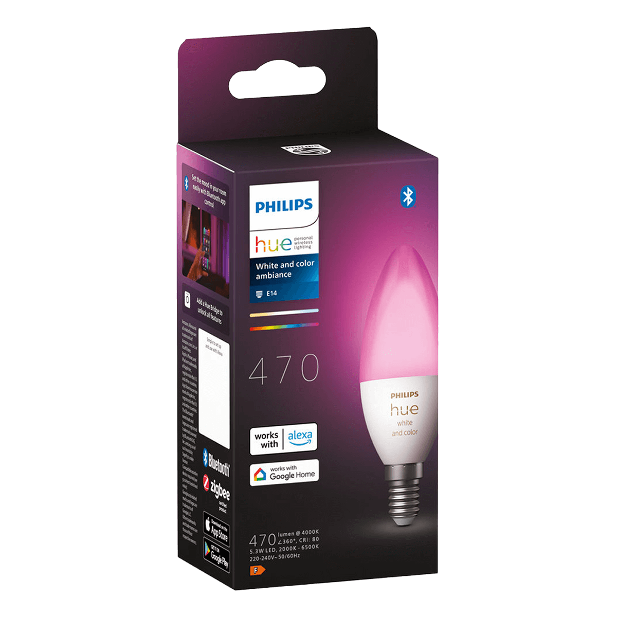 PHILIPS Hue White & Color Ambiance Έξυπνος Λαμπτήρας E14 B39 5.3W - 4