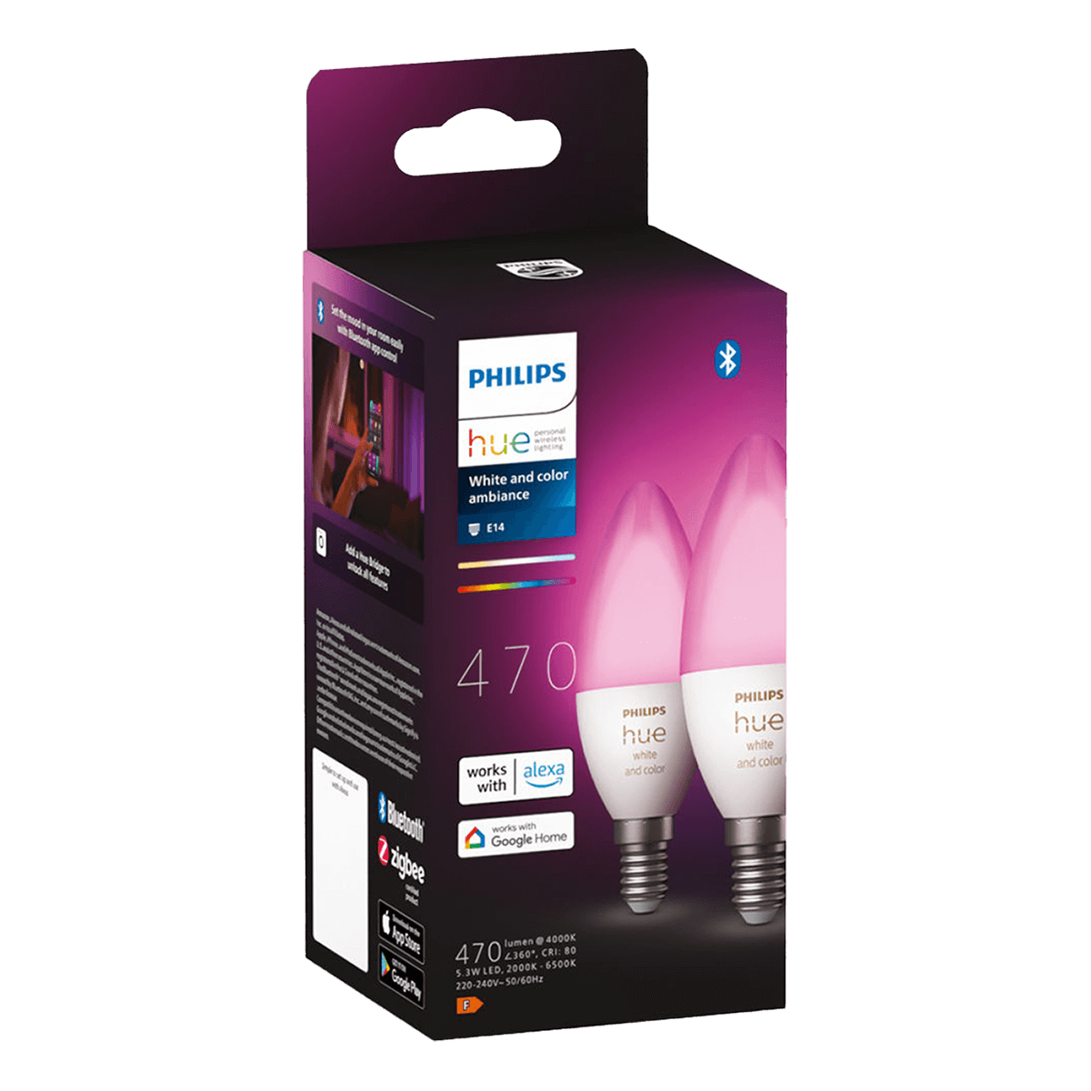 PHILIPS Hue White & Color Ambiance Έξυπνος Λαμπτήρας E14 B39 5.3W (2 Τεμάχια) - 4