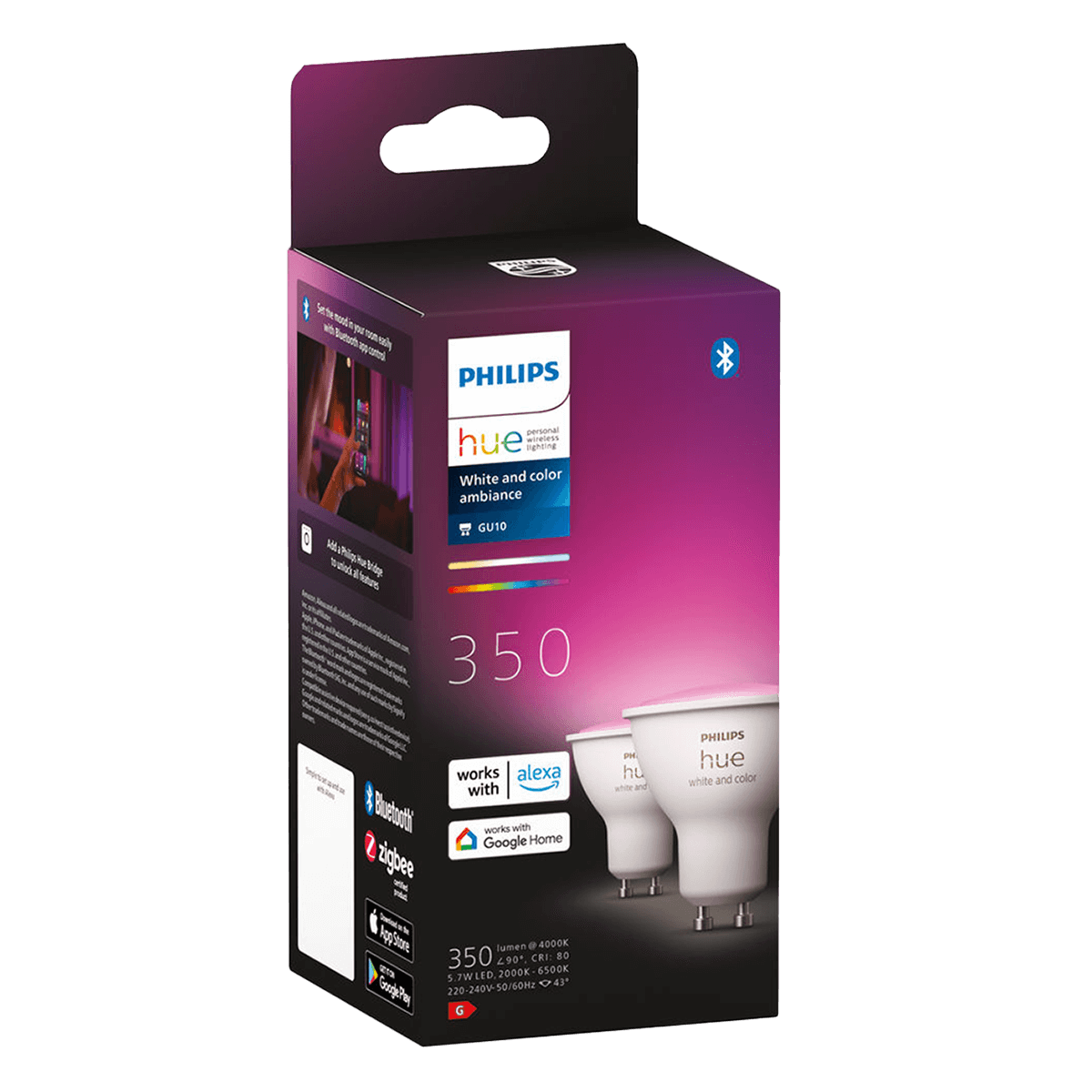 PHILIPS Hue White & Color Ambiance Έξυπνος Λαμπτήρας GU10 5.7W (2 Τεμάχια) - 4