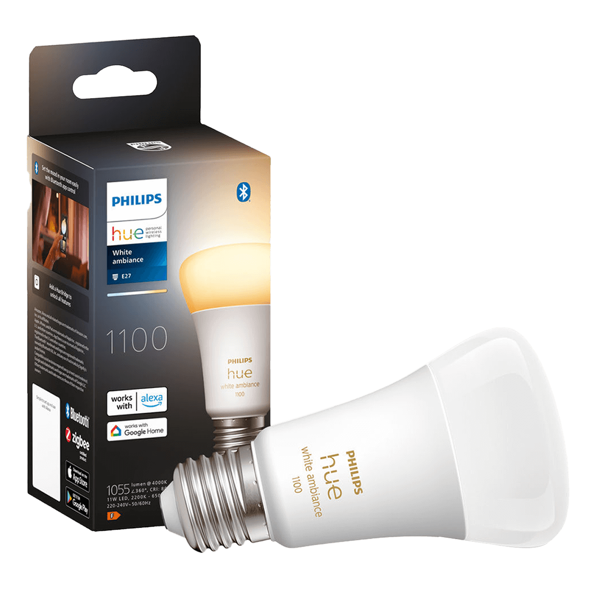 PHILIPS Hue White Ambiance Έξυπνος Λαμπτήρας 8W A60 E27