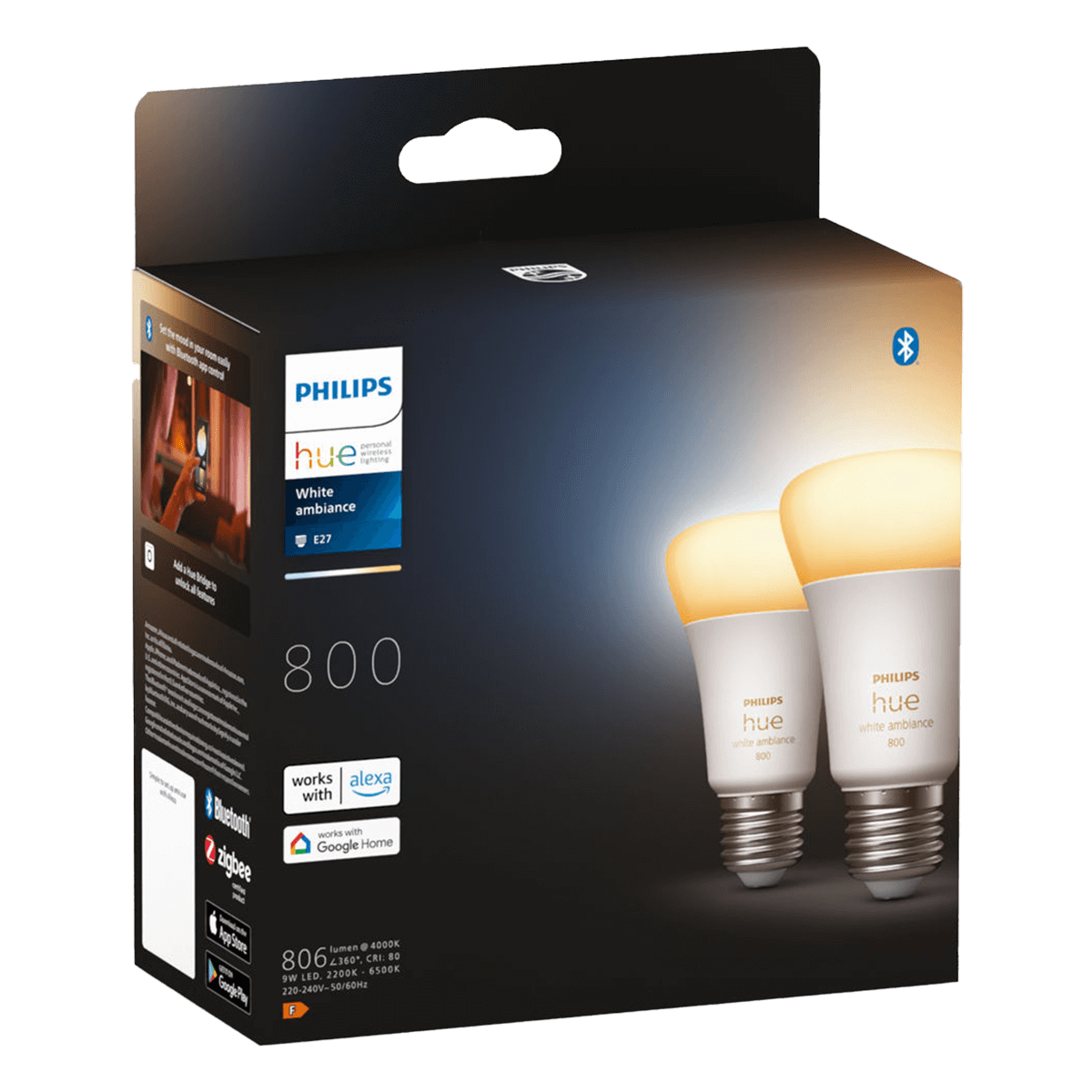 PHILIPS Hue White Ambiance Έξυπνος Λαμπτήρας 6W A60 E27 (2 Τεμάχια) - 4
