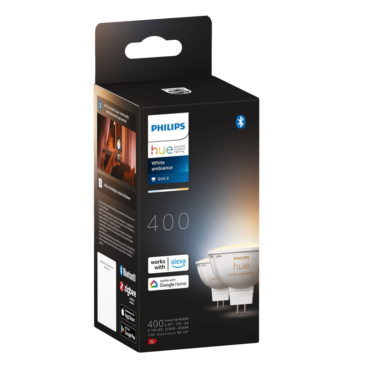PHILIPS Hue White Ambiance Έξυπνος Λαμπτήρας GU5.3 5.1W 12V MR16 (2 Τεμάχια) - 2