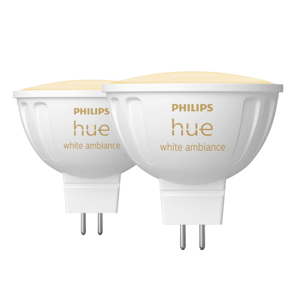 PHILIPS Hue White Ambiance Έξυπνος Λαμπτήρας GU5.3 5.1W 12V MR16 (2 Τεμάχια)