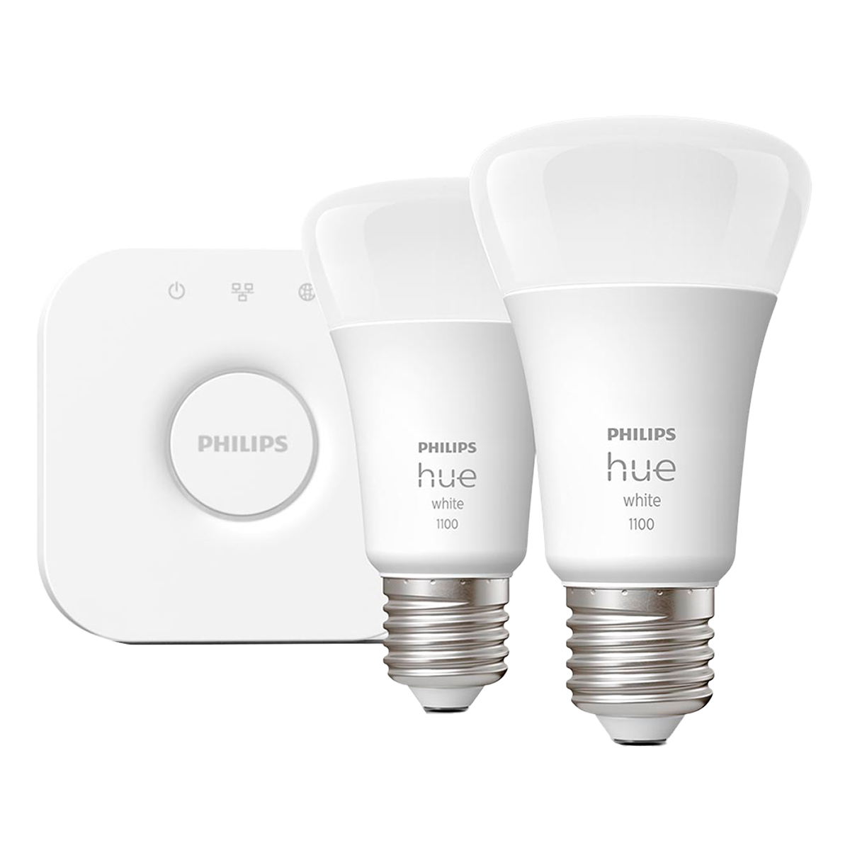 PHILIPS Hue White Σετ με 2 Έξυπνους Λαμπτήρες 9.5W A60 E27 + Philips Hue Bridge - 2