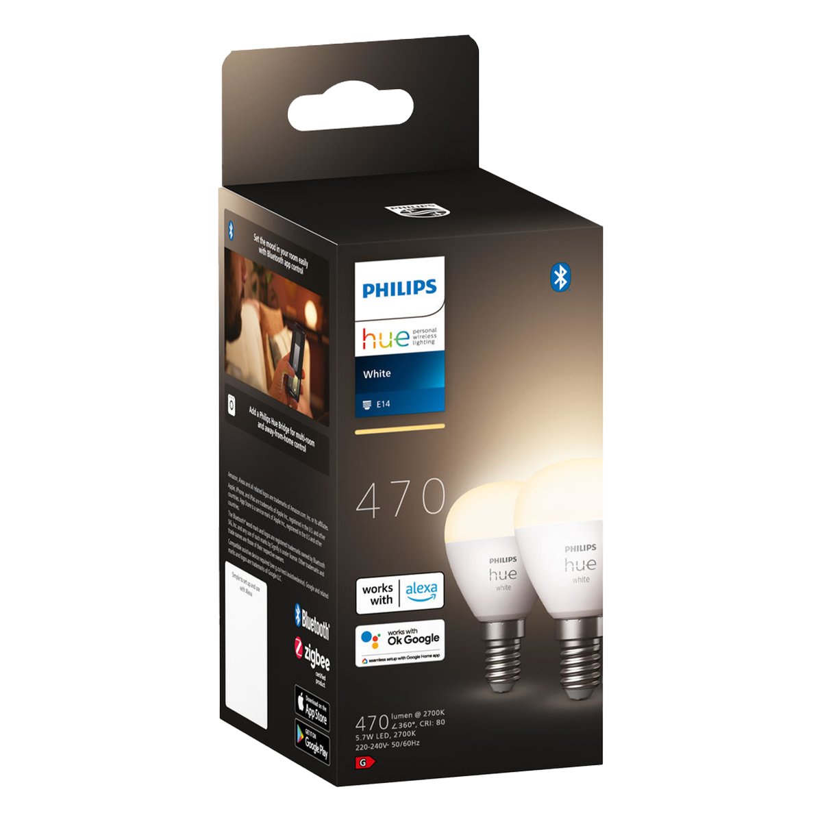 PHILIPS Hue White Έξυπνος Λαμπτήρας Luster 5.7W E14 (2 Τεμάχια) - 3