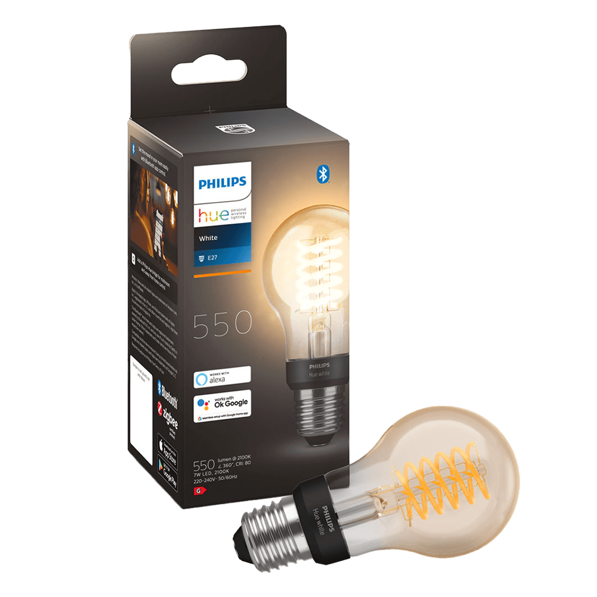 PHILIPS Hue White Fil Έξυπνος Λαμπτήρας 7W A60 E27
