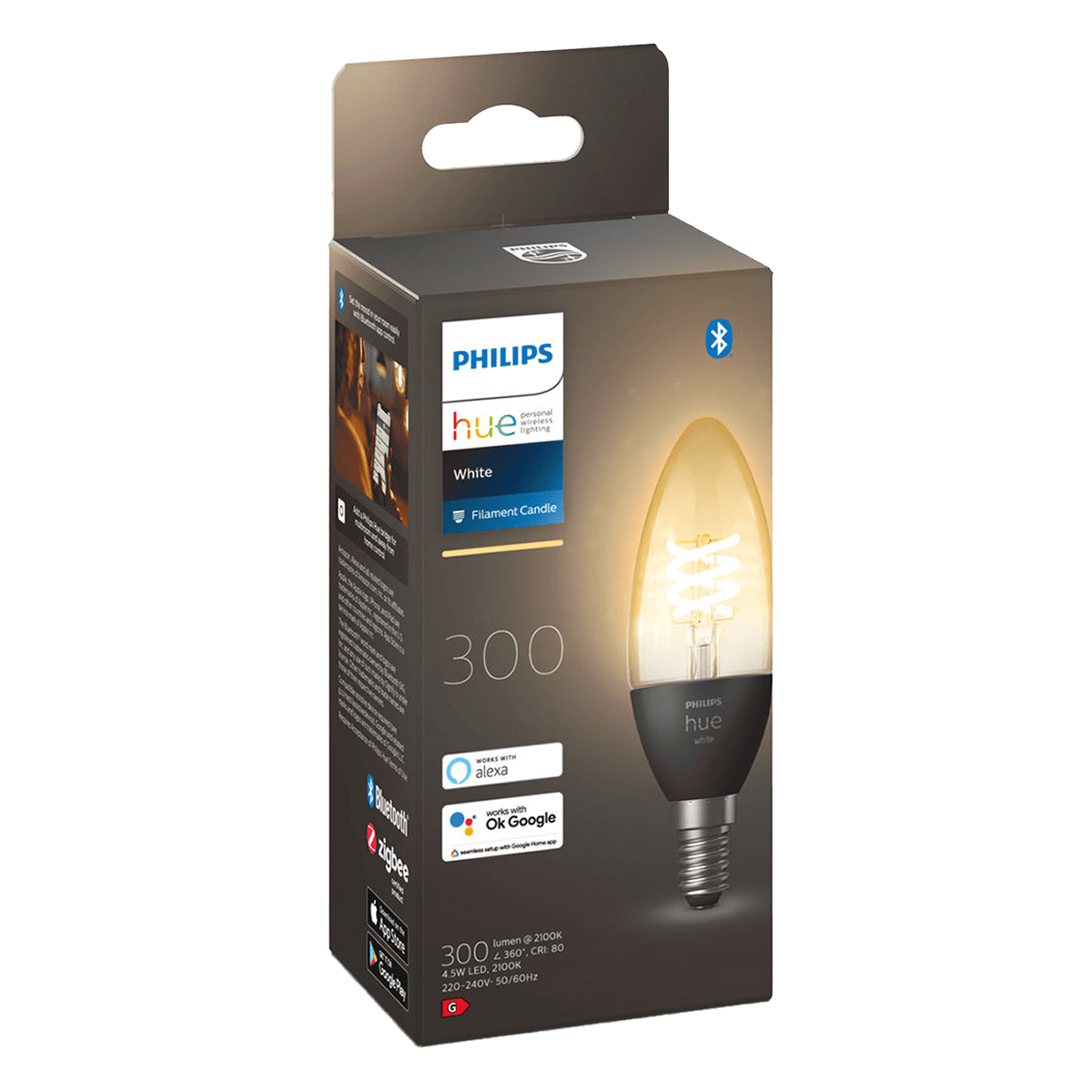 PHILIPS Hue White Ambiance Fil Candle Έξυπνος Λαμπτήρας 4.5W E14 - 3
