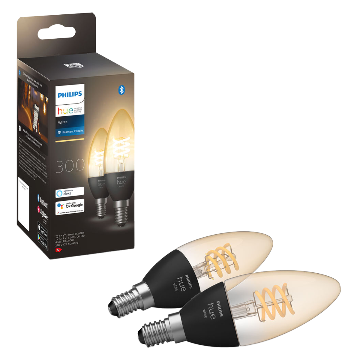 PHILIPS Hue White Ambiance Fil Candle Έξυπνος Λαμπτήρας 4.5W E14 (2 τεμάχια) - 2