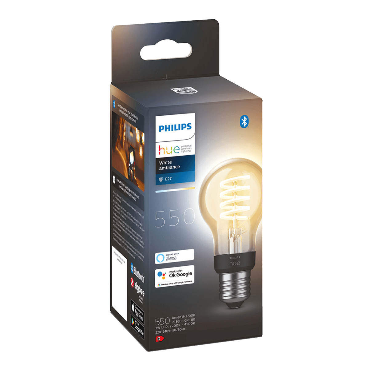 PHILIPS Hue White Ambiance Fil Έξυπνος Λαμπτήρας 7W A60 E27 - 3