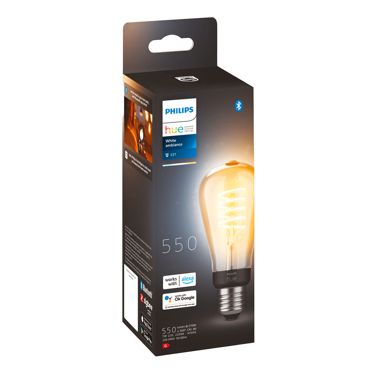 PHILIPS Hue White Ambiance Fil Έξυπνος Λαμπτήρας 7W ST64 E27 - 3