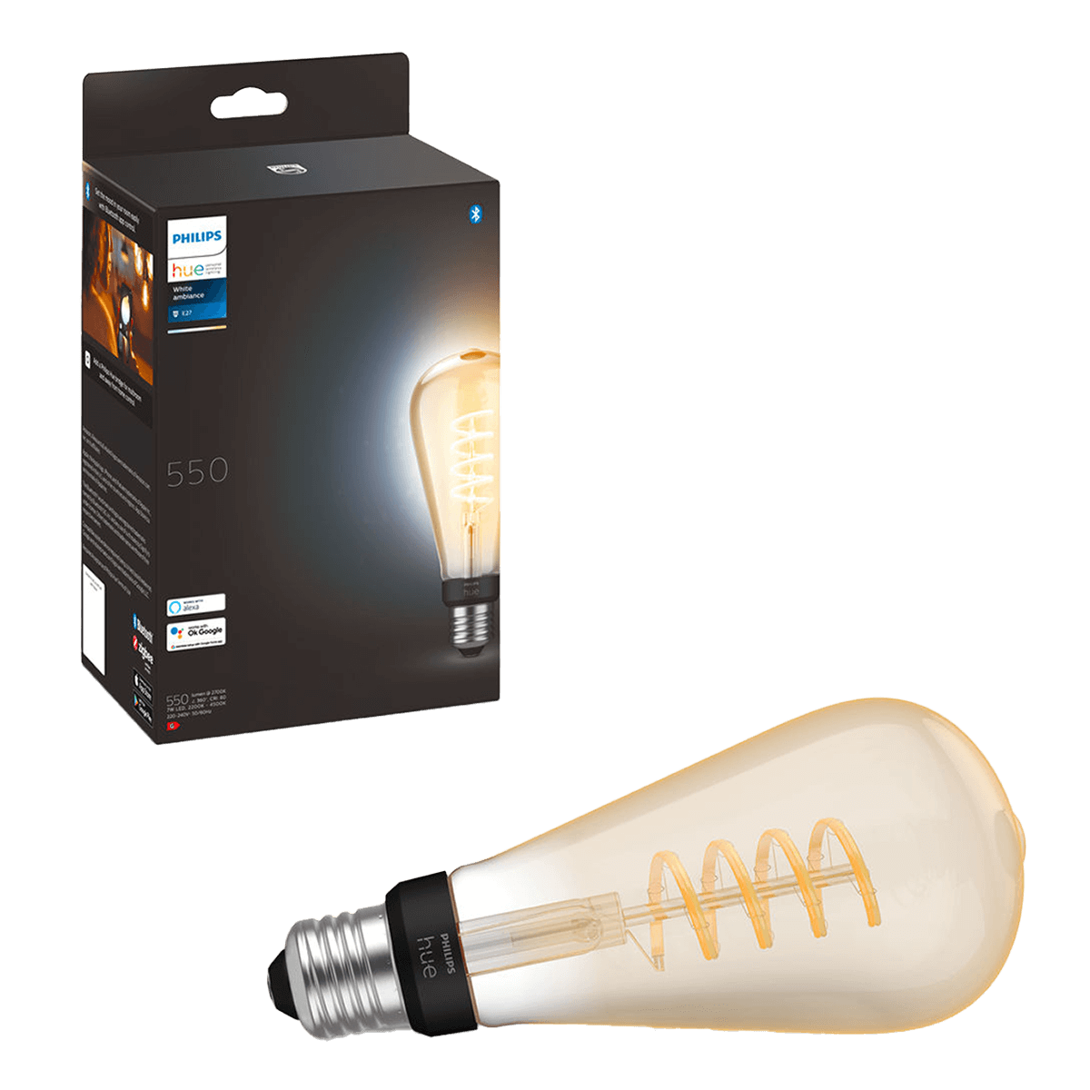 PHILIPS Hue White Ambiance Fil Έξυπνος Λαμπτήρας 7W ST72 E27