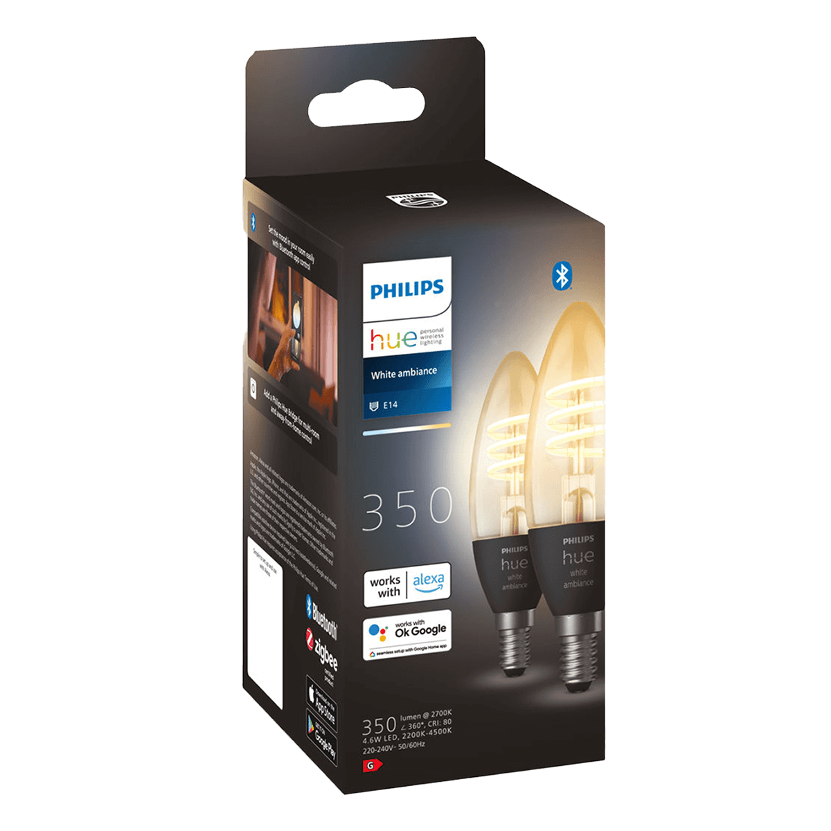 PHILIPS Hue White Ambiance Fil Candle Έξυπνος Λαμπτήρας 4.6W E14 (2 Τεμάχια) - 3