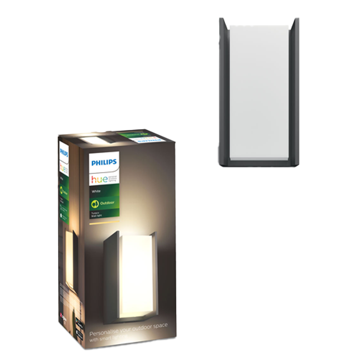PHILIPS Hue White Turaco Επιτοίχιο Φωτιστικό Εξωτερικού Χώρου Ανθρακί