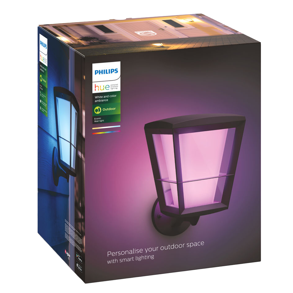 PHILIPS Hue White & Color Ambiance WACA EU Econic up wall lantern Επιτοίχιο Φωτιστικό Εξωτερικού Χώρου Μαύρο - 3