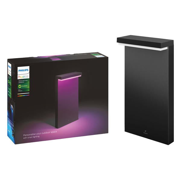 PHILIPS Hue White & Color Ambiance Nyro Pedestal Επιτοίχιο Φωτιστικό Εξωτερικών Χώρων