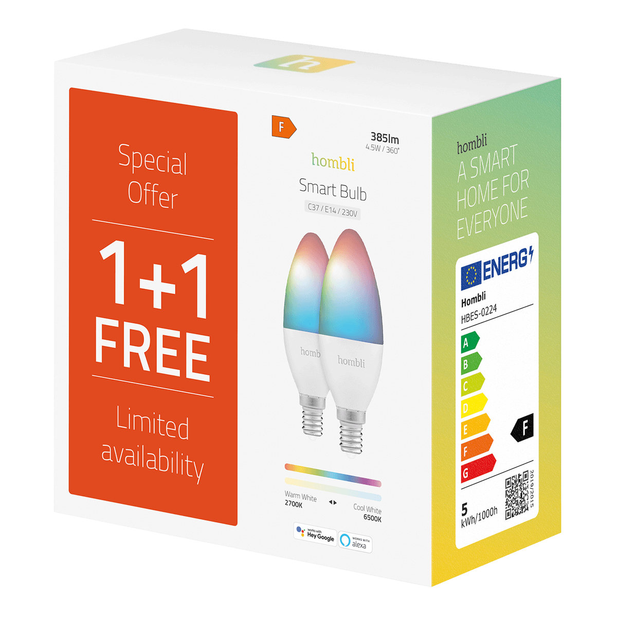 HOMBLI E14 RGB+CCT Έξυπνος Λαμπτήρας Promo Pack - 3