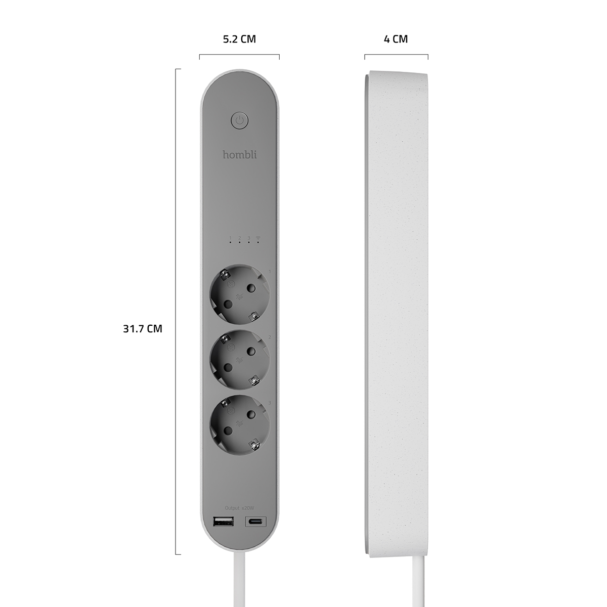 HOMBLI Έξυπνο Πολύπριζο 3 Θέσεων και 2 Θυρών USB - 2