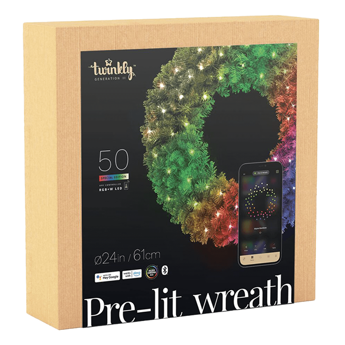TWINKLY Generation II Pre-Lit Wreath Έξυπνο Στεφάνι 50LED RGB - 2