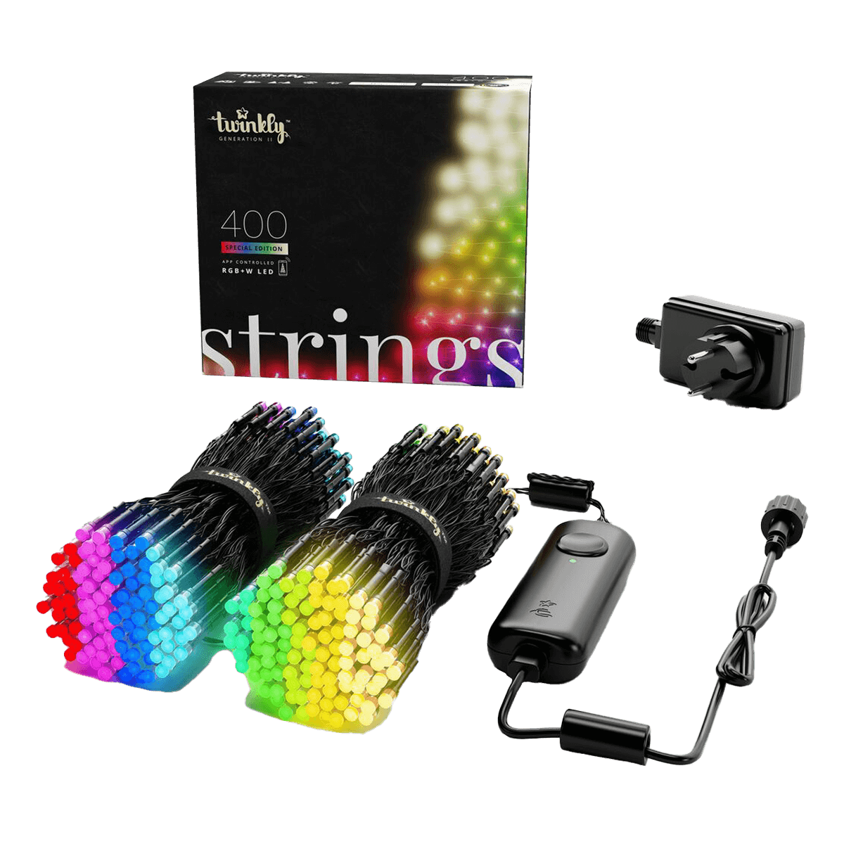 Έξυπνα Λαμπάκια RGB + White TWINKLY Strings 400LED με Μαύρο Καλώδιο 32 Μέτρα